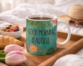 Hawaiianische Hibiskuspalme - Kaffeetasse - Tropical Island Breeze Keramiktasse