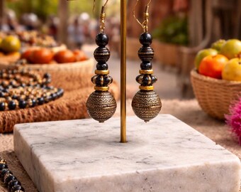 Obsidian Noir Dangle earrings