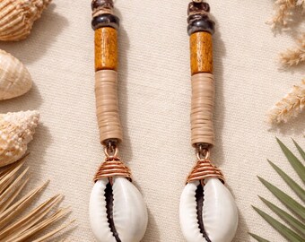Natural Cowrie Shell Earrings
