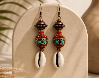 Luna Cowrie Shell Earrings