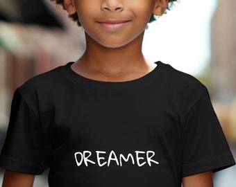 Dreamer Kids T-Shirt, Positive Affirmation, Cotton Comic Design