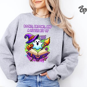 Halloween Teacher Sweatshirt, Librarian Halloween, Retro Ghost Reading Books Sweatshirt, Spooky Season Shirt, Teacher Gifts, Back to School