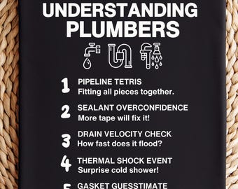 Funny Plumber Jargon Tee, Gift for Plumbing Professionals