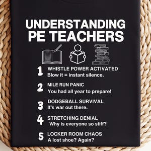 Camiseta divertida para profesor de educación física, camiseta humorística de educación física, regalo para profesores