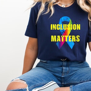Inclusion Matters Grunge Tee, Autism Awareness T-Shirt, Neurodiversity, In April We Wear Blue, Autism Month, Autism Group Shirt, ASD Support