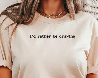 絵を描きたい、面白いアーティストスケッチャーTシャツ