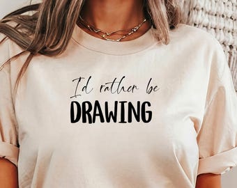 絵を描きたい、面白いアーティストスケッチャーTシャツ