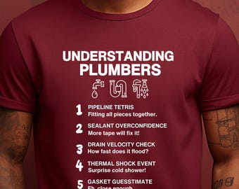 Funny Plumber Sayings Graphic Tee, Plumbing Work Terms