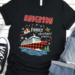 Personalized Family Christmas Cruise 2025 Shirt, Christmas Family Vacation T-Shirt, Custom Christmas Cruise Shirt