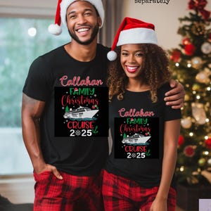 Personalized Family Christmas Cruise 2025 Shirt, Christmas Family Vacation T-Shirt, Custom Christmas Cruise Shirt