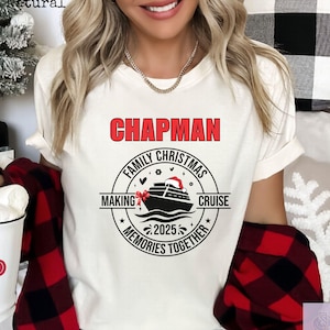 Personalized Family Christmas Cruise 2025 Shirt, Christmas Family Vacation T-Shirt, Custom Christmas Cruise Shirt