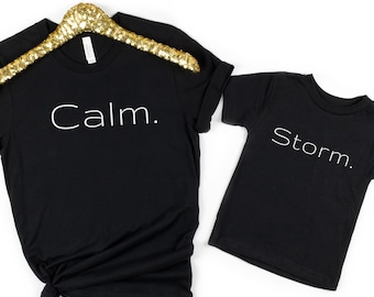 Mommy and Me Matching One Word Shirt Set, Mother and Daughter Text Shirt, Mama and Baby Tee, Mom and Toddler, Momma and Child Matched Top
