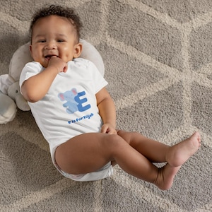Body personalizado para bebé con estampado de la letra E y nombre / Algodón hipoalergénico de primera calidad / Tejido natural sin tintes / Regalo para recién nacidos, cumpleaños y Navidad