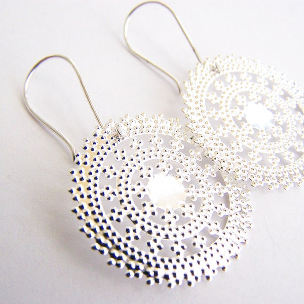 Winter Frost: Zilver filigraan oorringen - gratis verzending WAI - betaalbare giften voor dagelijks gebruik - bruidsmeisjes sets - strand geïnspireerd schatten