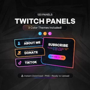 Twitch Panels - 120 Clean Stream Designs | Für Twitch & Kick