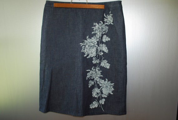 ann taylor jean skirt