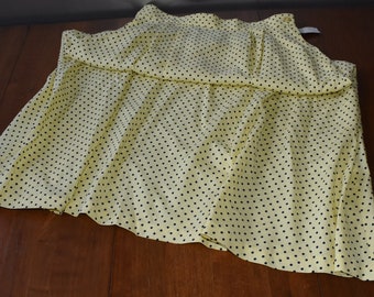 Vintage Polka Dot Skirt - Pendleton Classic Polka dot Skirt  - Yellow with Navy Dots Skirt -  NOS - size 12 - Spectator Style