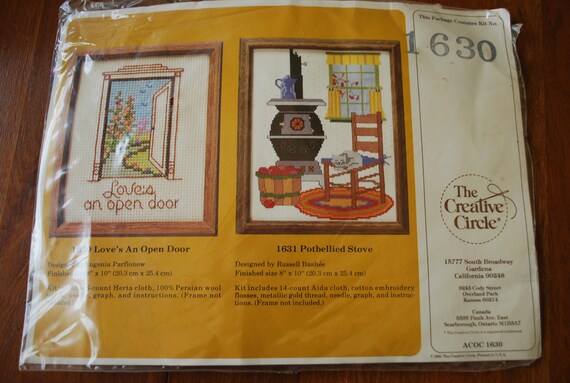 Vintage Cross Stitch Embroidery Kit Love S An Open Door Etsy