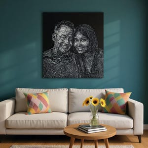 Custom Portrait: Handmade Sparkle Canvas Art (16x20 inches