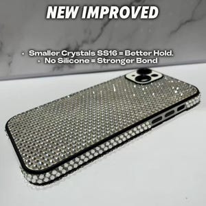 Bling  Luxury Crystal iPhone Case, Hand-placed Glam Cover, soft sides  iPhone Case, Top European Crystals