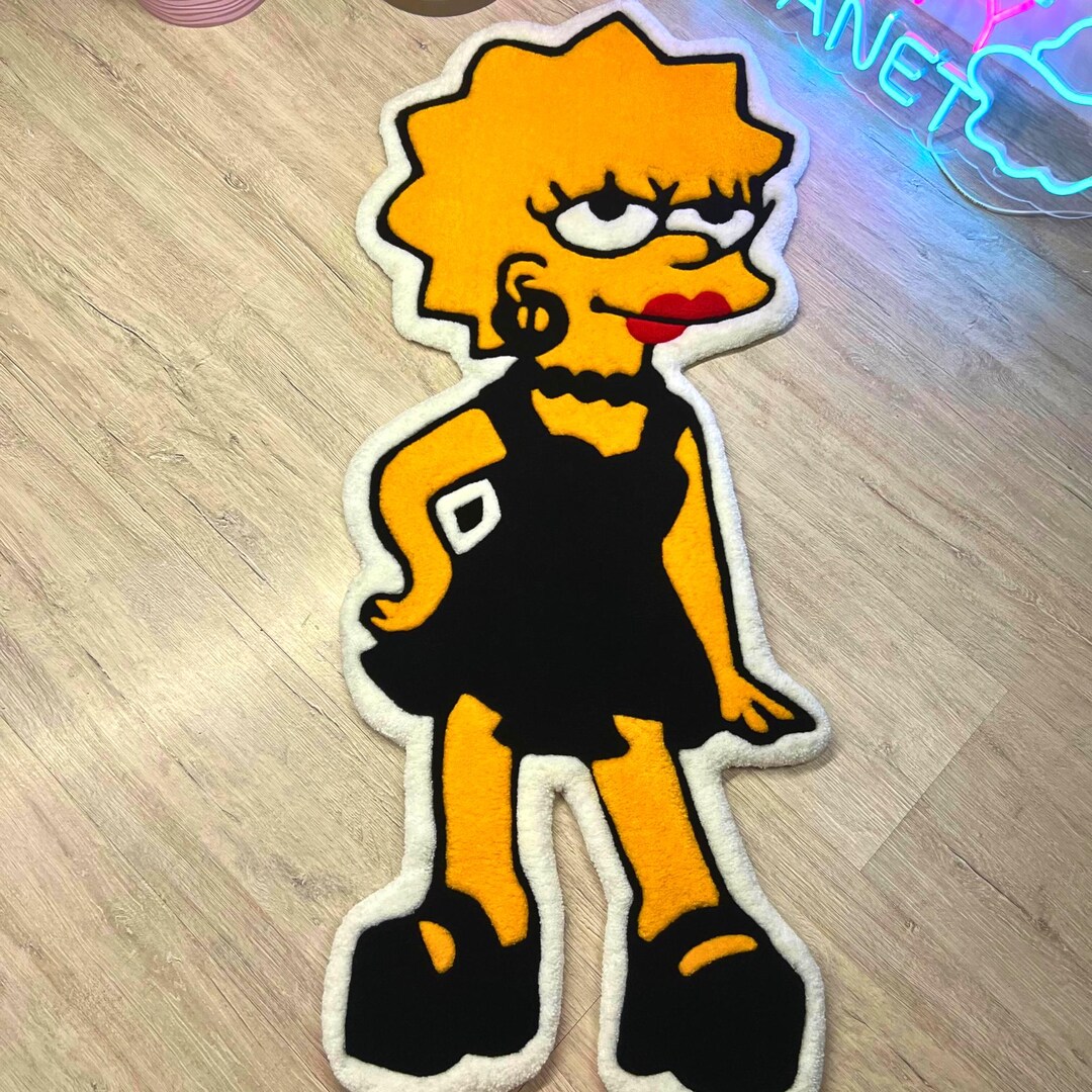 Handmade 90s Cartoon Rug, Edgy Y2K Room Decor Gift, Nostalgic Bright ...