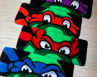Handgetuft vloerkleed met schildpadtoetsenbord | Gaming-bureaumat polssteun