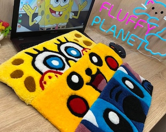 Custom Tufted Keyboard Rug, Cartoon Desk Mat, Wrist rest Gamer Decor,