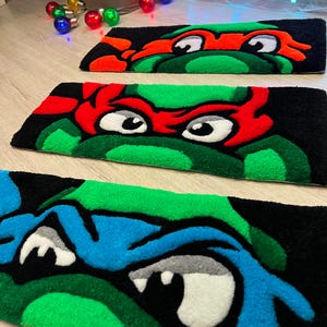 Turtle keyboard rug, cartoon desk mat, gamer gift rug, wrist rest, reptile keyboard pad, custom gaming decor