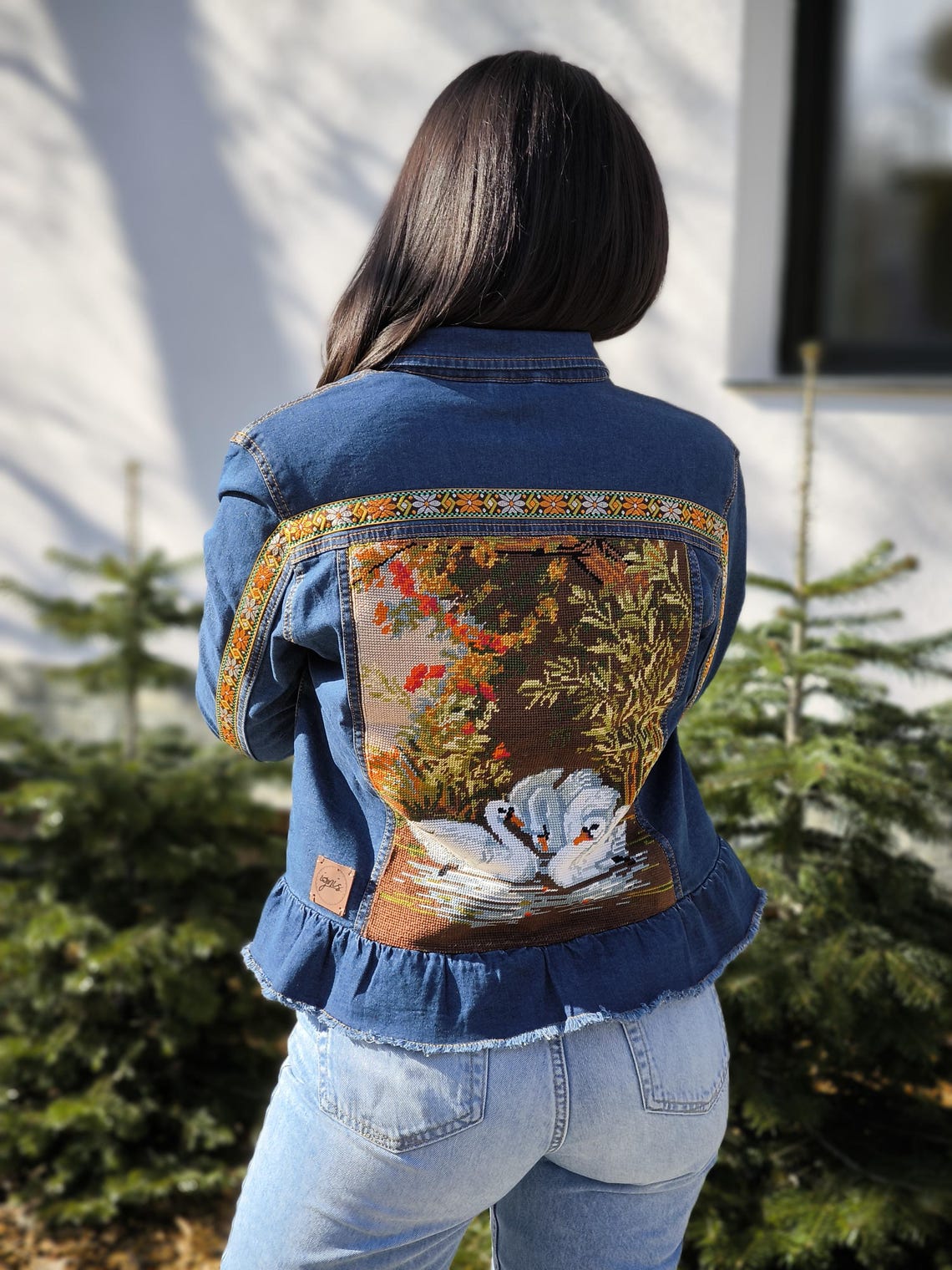Upcycled Tapestry Trench Coat Orient Express