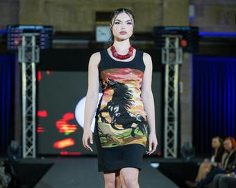 Sleeveless Tapestry Dress: Straight, Comfortable Dress, size S-M