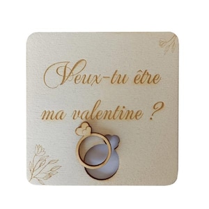 Carte St Valentin en bois avec bague