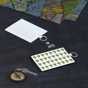 Porta carte di credito con motivo a lattuga, portafoglio in pelle vegana per carte di credito, porta carte con motivo a lattuga, custodia sottile vegana per carte di credito, portafoglio vegano