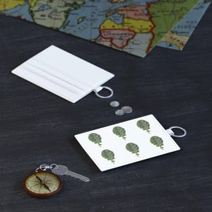 Porte-cartes Kale, Portefeuille en cuir saffiano végétalien Kale pour les amateurs d'argent, Fashionistas éco-responsables, Cadeau mignon, Portefeuille de poche fin sans cruauté