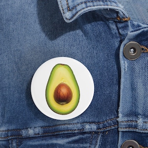 Avocado Pins, Round Badge Buttons, Cute Lapel Pins, Food Enamel Pin, Vegan Accessories