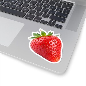 Strawberry Kiss-Cut Sticker: Glossy Vinyl Fruit Decor