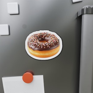 Delicious Doughnut Magnet, Fun Kitchen Decor, Sweet Treat Refrigerator Magnet