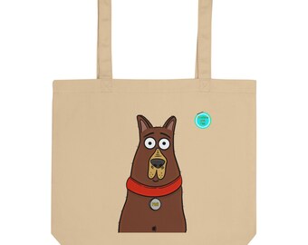 Bolso de mano con diseño de perro adorable, bolsa de compras de algodón orgánico, bolso de mano con diseño de perro de dibujos animados, bolsa de supermercado ecológica, regalo para amantes de los perros, bolso de lona reutilizable.