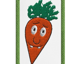Parche bordado de zanahoria adorable, parche termoadhesivo de verduras divertido, parche de zanahoria kawaii, parche para mochila o chaqueta, insignia para coser, regalo para jardineros.