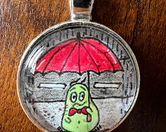 Original Character Art Necklace: Hand-Drawn Cartoon Pendant