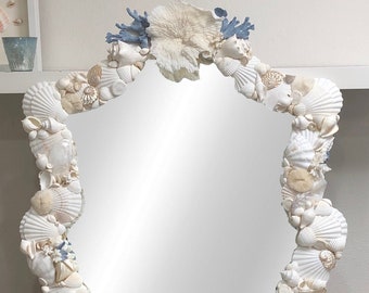 Seashell Mirror – Handmade Coastal Decor with Natural Corals