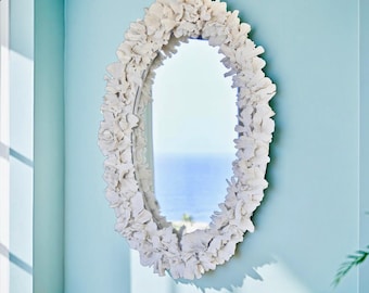 Natural Coral Mirror – Ready to Ship - Coastal Beach Wall Decor
