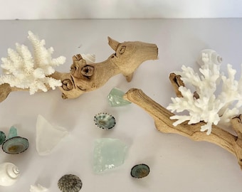 Coral & Grape Wood Branch – Sold Individually - Coastal Display Centerpiece