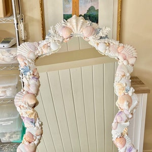 Beach Decor - Seashell Mirror -  Made to Order - coastal/nautical/sea shell/seashells/sea shells/beach house