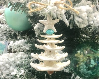 Starfish Christmas Tree Ornament - Coastal Christmas Ornament, Beach Decor, Beach Decor, Shell Ornament