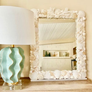Beach Decor - Large Seashell Mirror - 24&quot; x 30&quot; Made to Order