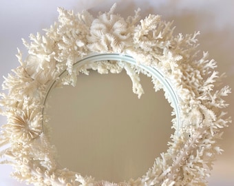 Beach Decor - Natural Coral Mirror - 15" Diameter