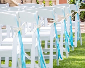 Starfish Chair Decoration – Beach Wedding Aisle Decor with Ribbon