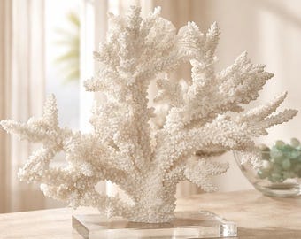 Real Branch Coral on Lucite - genuine natural coastal beach decor 35th Anniversary gift Coral Centerpiece