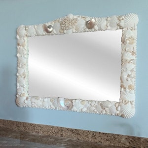 Seashell Mirror 48 x 36 Made to Order Beach Decor coastal decor nautical beach house image 1
