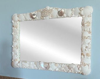 Seashell Mirror - 48" x 36" - Made to Order - Beach Decor coastal decor nautical beach house